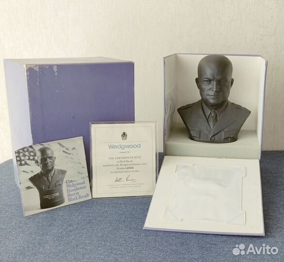 Wedgwood бюст Эйзенхауэра. Чёрный базальт
