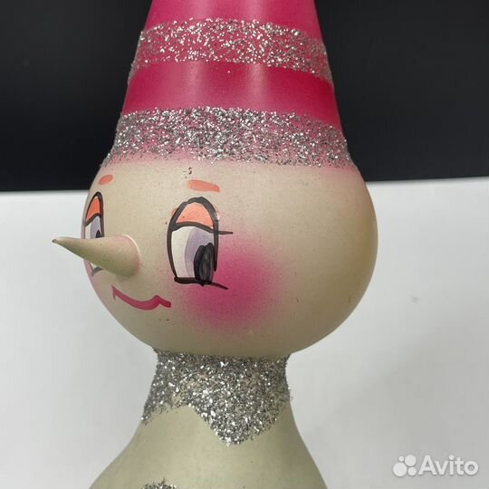 Елочная игрушка Снеговик 28см редкая СССР (сзр)