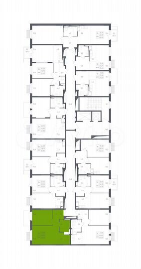 2-к. квартира, 40,6 м², 17/17 эт.
