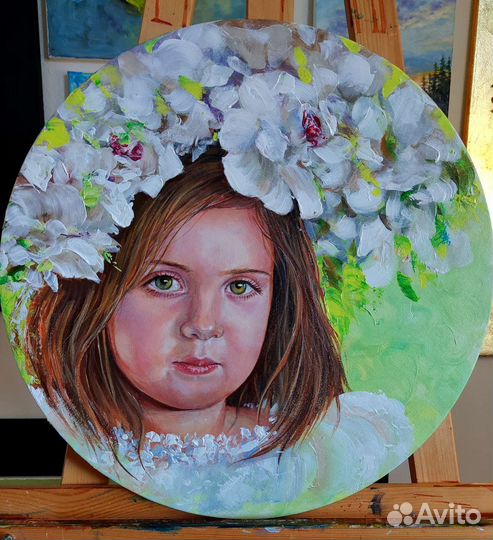 Портрет по фото маслом на холсте. Детский портрет