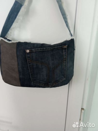 Сумка через плечо, джинсовая