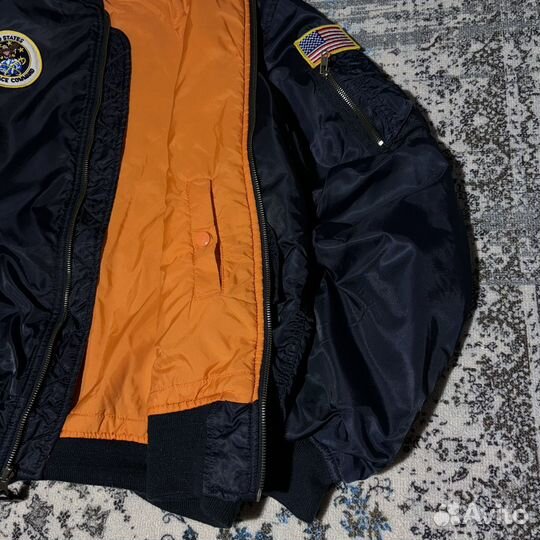 Бомбер Alpha Industries x nasa MA-1 Blue Bomber