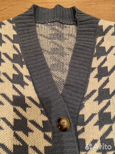 Кардиган принт гусиная лапка