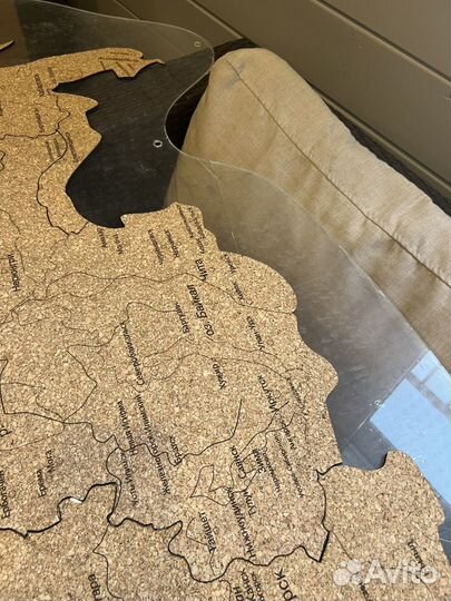 Карта России из пробки и оргстекла