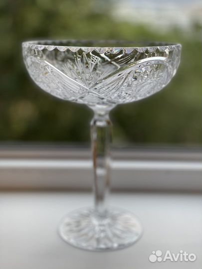 Ваза для фруктов на ножке хрусталь