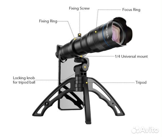 Телескопический объектив HD 36X универсальный