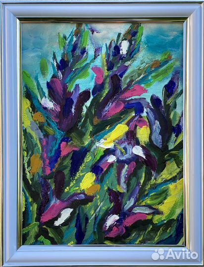 Живописная картина маслом «Летняя», 15*20