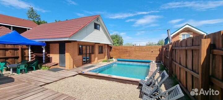 Баня на дровах с бассейном