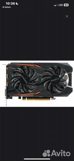 Видеокарта gtx 1050 ti 4gb gigabyte
