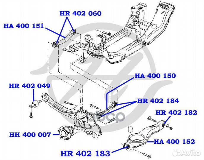 Сайлентблок нижнего заднего поперечного рычага
