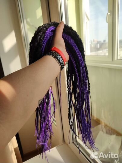Комплект де косы и дреды черно-фиолетовый