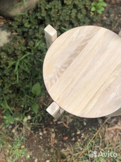 Подставка для цветов деревянная белая