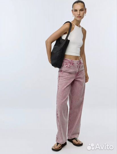 Джинсы розовые sela
