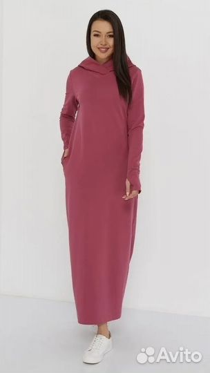 Платье брусничного цвета р-р L
