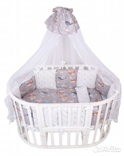 Бортики подушки 12шт + Болдахин на кроватку