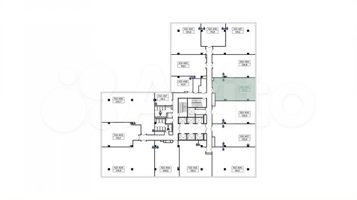 Продается офисное помещение площадью 123.2 кв.м