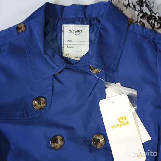 Плащ тренч для девочки 116