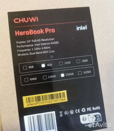 Ноутбук chuwi, новое состояние