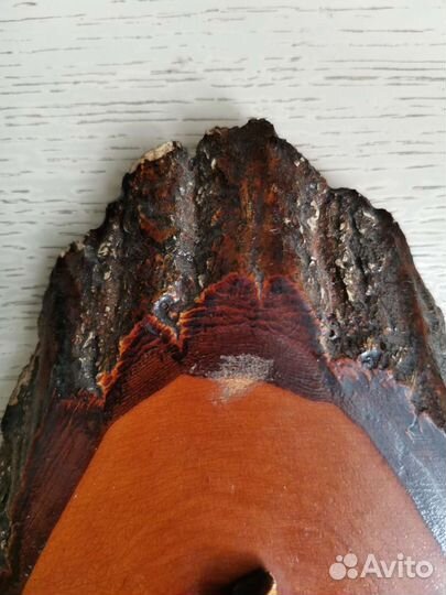 Панно деревянное Медведь на ёлке СССР