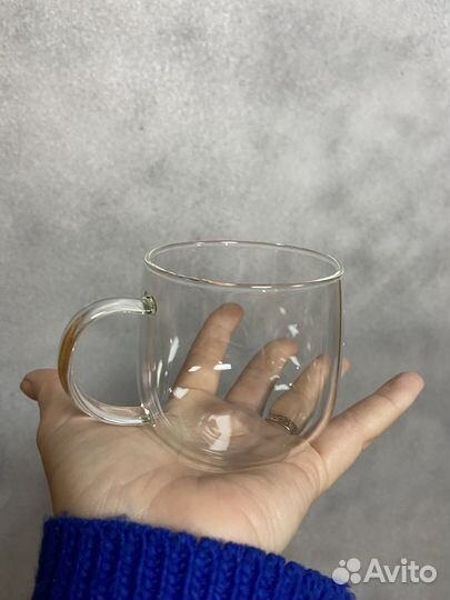 Чашка с блюдцем стеклянная 200мл