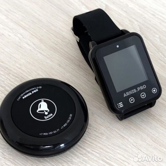 Кнопка вызова официанта с часами-пейджер Элит