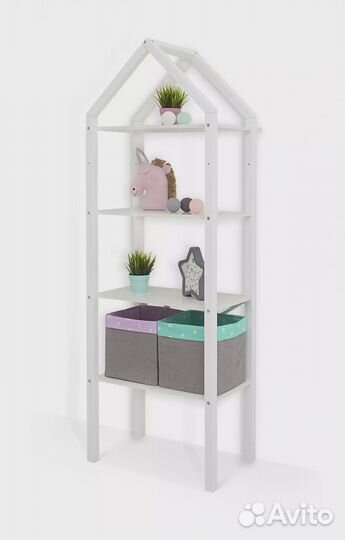 Детский напольный стеллаж-домик трансформер 2 в 1