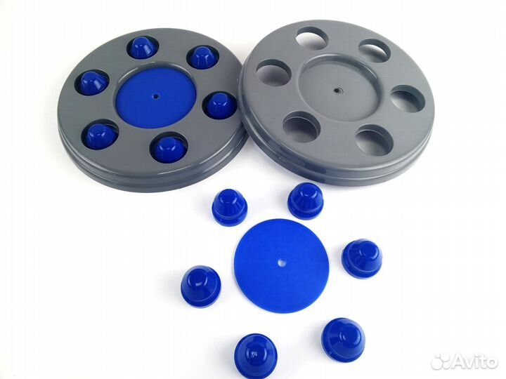 Колпаки на газель серые с синими колпачками