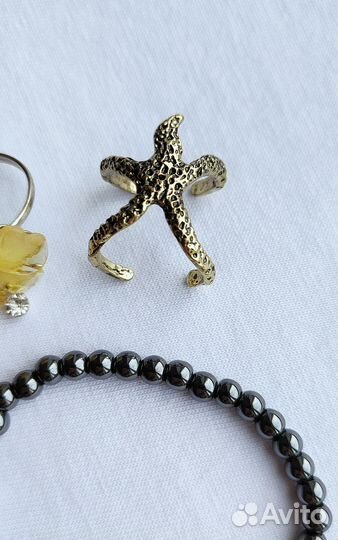 Новая бижутерия пакетом, бусы, кольца. Цена за всё