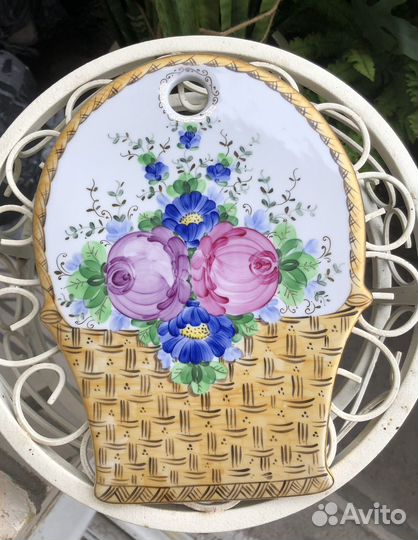 Доска сырная, фарфор Гжель