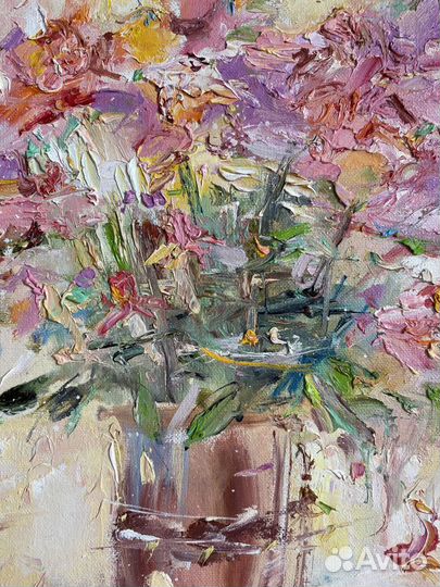 Картина маслом букет цветов, 30х40