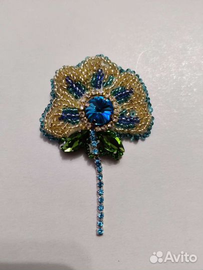 Брошь булавка (василёк)