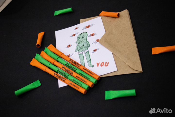 Ручки бумажные на заказ любая надпись