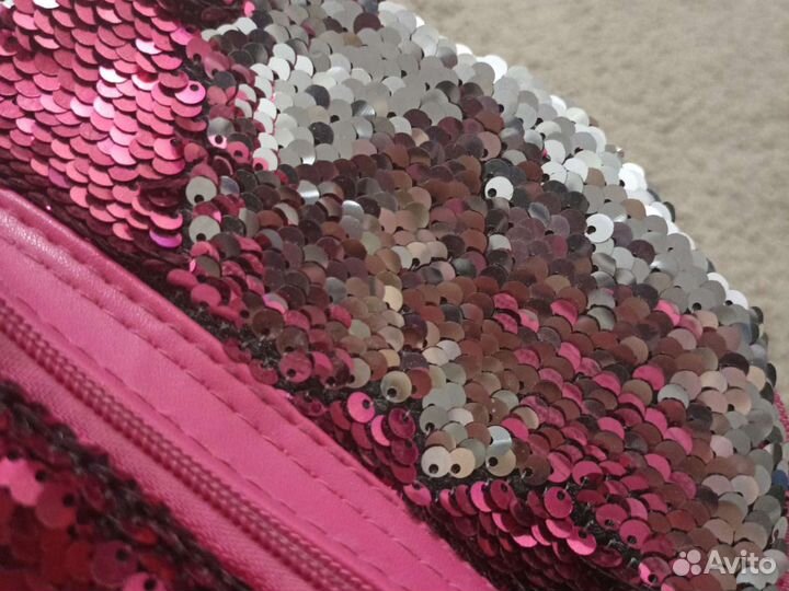 Рюкзак для девочки розовый/серебро