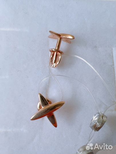 Новые золотые серьги пусеты гвоздики