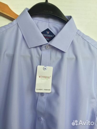 Рубашка мужская 50 светло-сиреневая новая