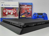 Sony PS4 Slim + 112 игр и 2 геймпада