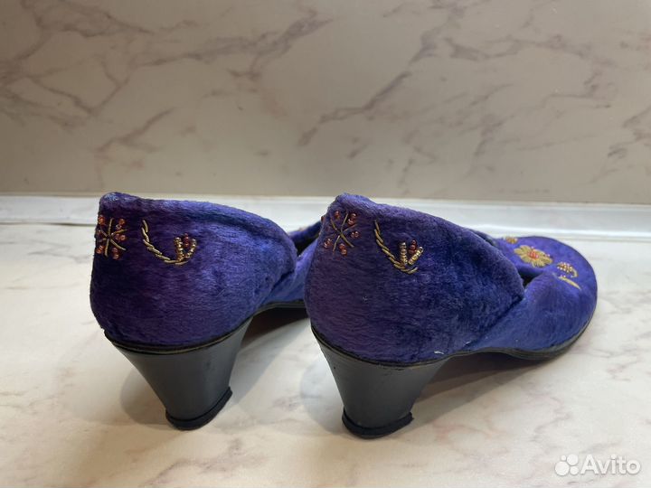 Туфли винтаж расшитые бисером 22,5