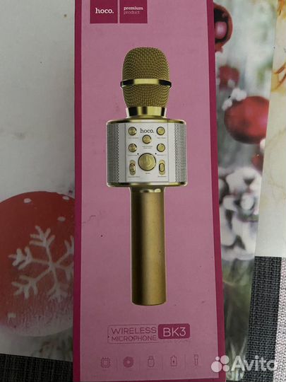Микрофон для караоке золотой