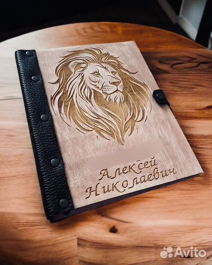 Блокнот(ежедневник) деревянный(кожаный переплет)