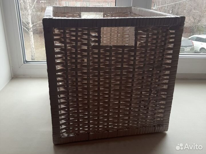 Корзина белая плетеная Икеа IKEA Бранэс