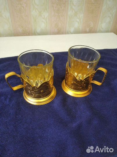 Стаканы граненые СССР и подстаканники