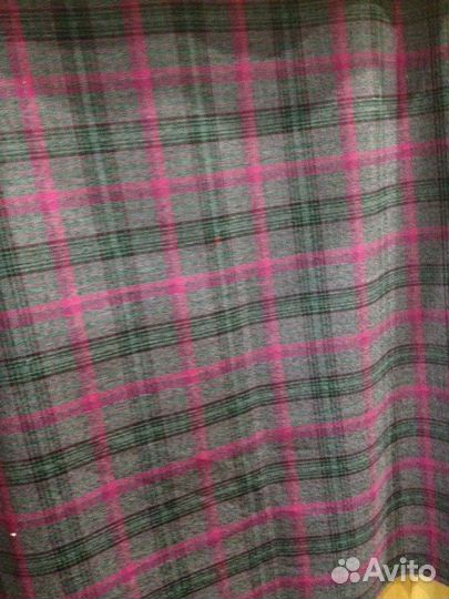 Костюмная ткань в клеточку с однотон компаньоном