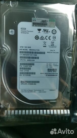 Жесткий диск hpe 4tb 7.2k sas 12g 3.5 gen10 gen9