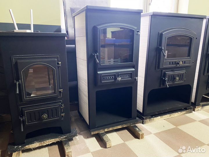Дровяная печь камин для дома этна (Панорама) с пл