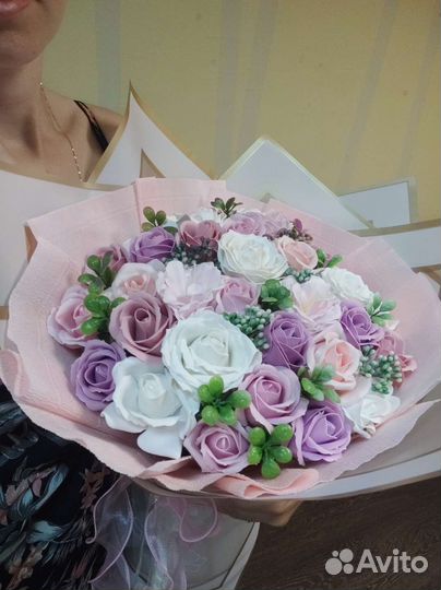 Букет из мыльных роз
