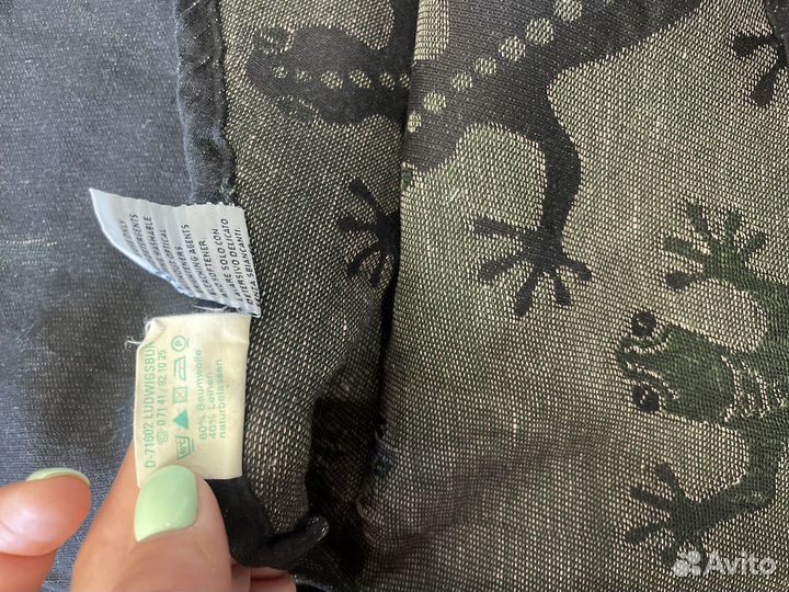 Слинг шарф didymos гекконы со льном размер 6