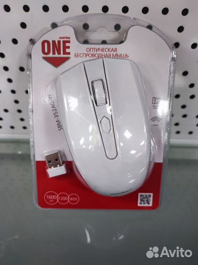 Мышь беспроводная SmartBuy 352 ONE, белая