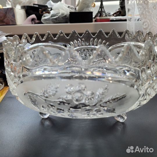 Чешская хрустальная ваза-салатница