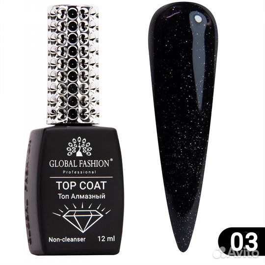 Топ с глиттером Galaxy Top Coat 03, 12 мл