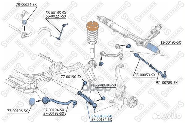 Рычаг нижний левый BMW X5/X6 00 5700183SX